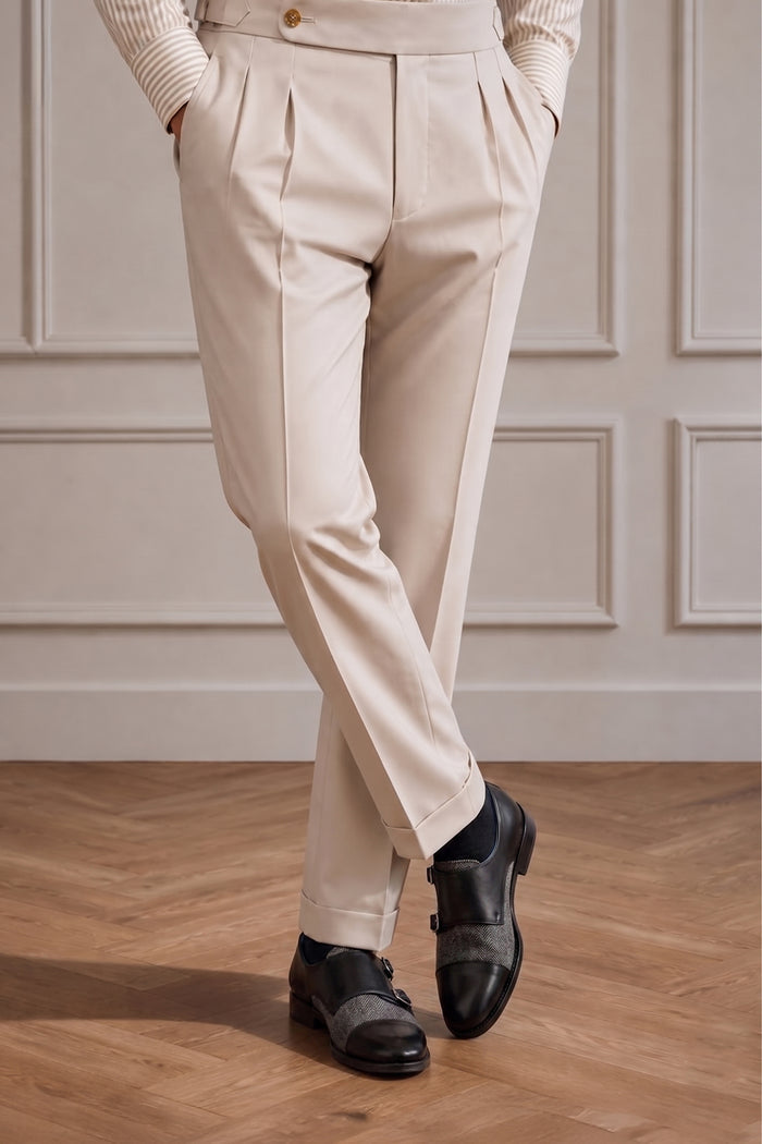 Model wearing Oscar Black monk strap tweed men’s leather shoes featuring premium leather and tweed accents for a stylish formal look.