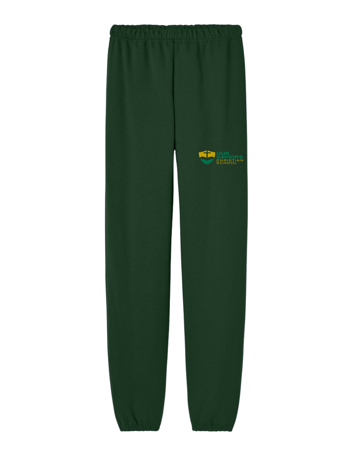 Our Savior's School Green PE Sweatpants w/ Logo  (FINAL SALE)