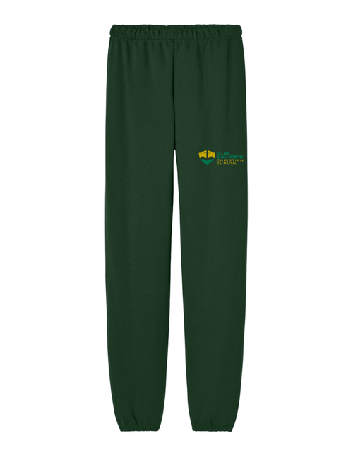 Our Savior's School Green PE Sweatpants w/ Logo  (FINAL SALE)