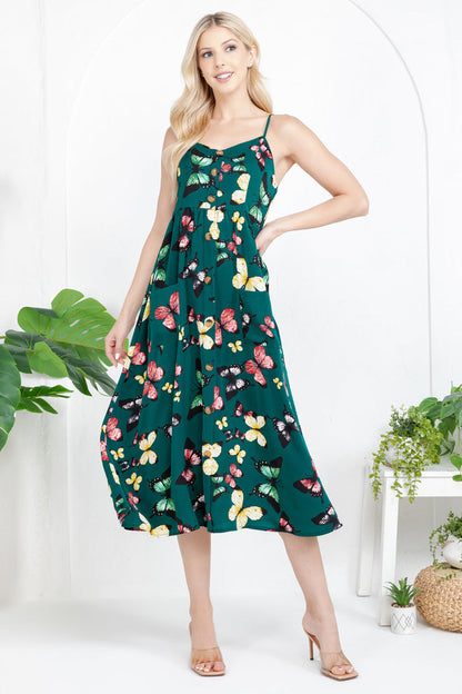 Out Of Town Dress Butterfly Green