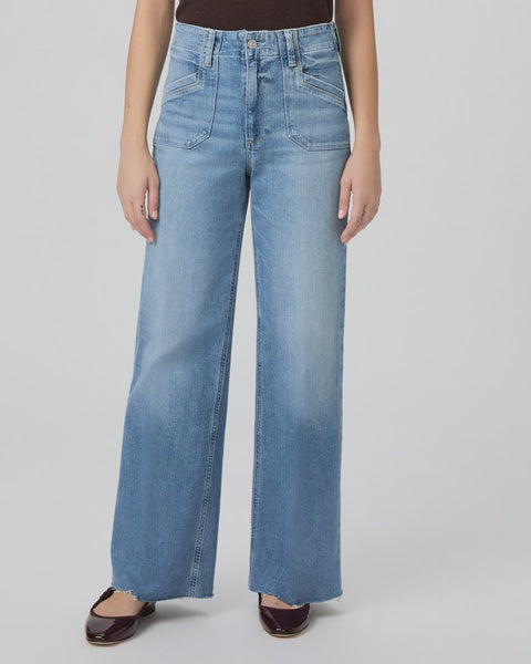 Paige Denim Anessa 31" Wide Leg Jean in Viva