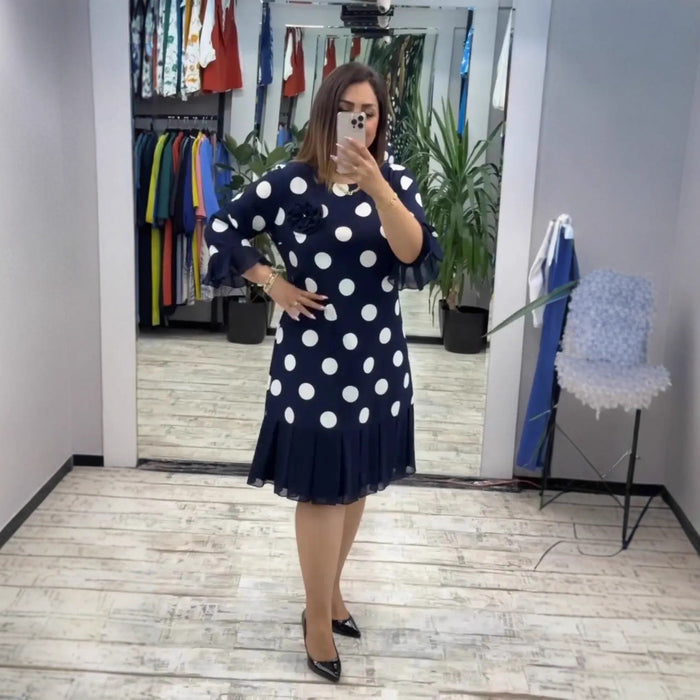 Palerine | Pleated Polka Dot Dress