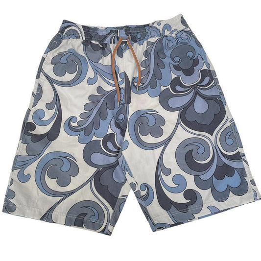 Paul Smith multicoloured swim shorts with logo detail and nylon material.