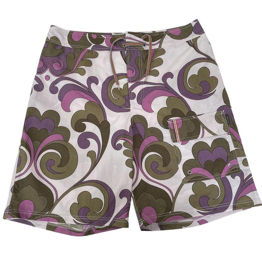 Paul Smith multicoloured swim shorts with logo detail and nylon material.