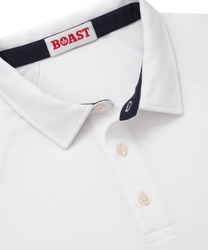 Raglan Polo in White
