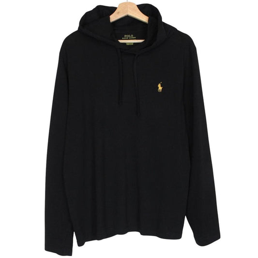 Polo Ralph Lauren Black Logo Embroidered Cotton Hoodie