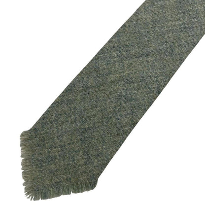 Polo Ralph Lauren green wool tie with classic logo and textured fabric.