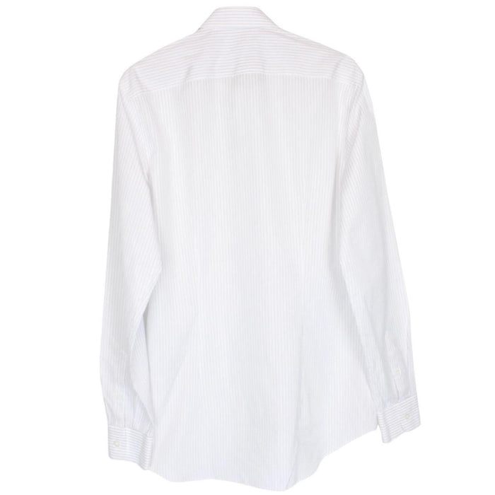 Prada men's shirt blue and white striped popeline stretch fabric with long sleeves.