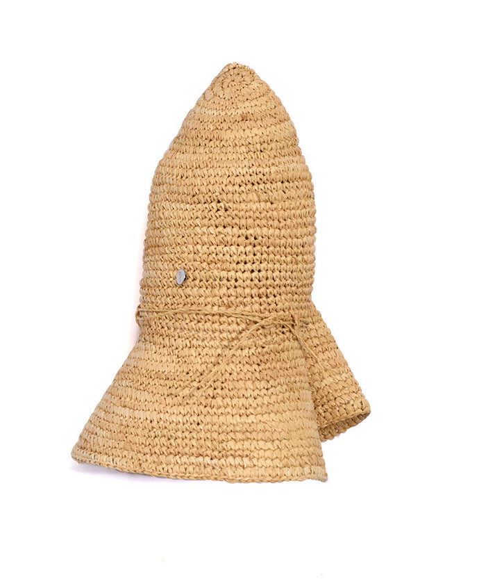 Raffia Packable Bucket Hat in color Natural