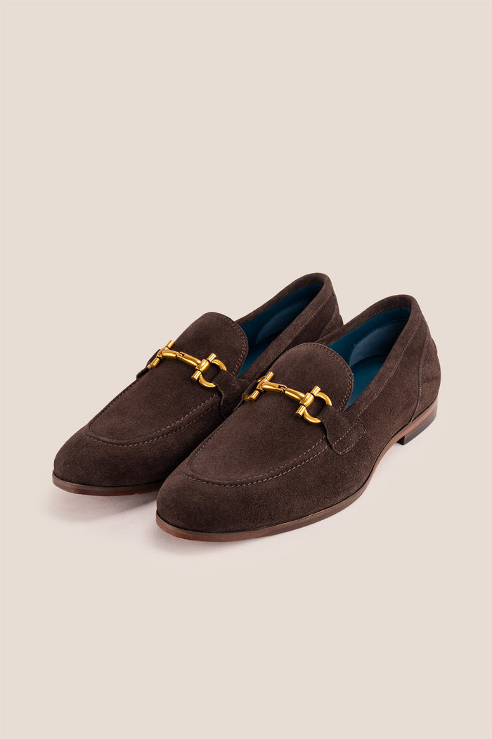 Horsebit men's Brown Suede Premium Loafers by Oswin Hyde with contemporary design and comfort.
