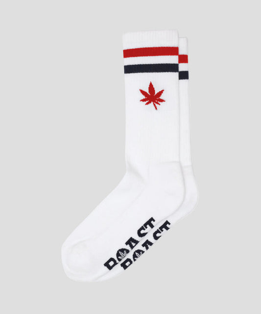 Socks in White Red Navy Stripe