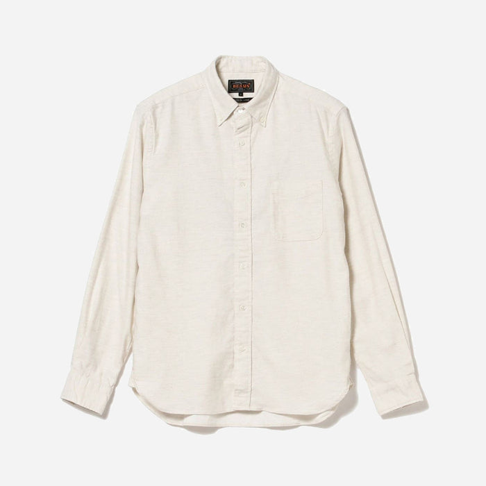 SOLID FLANNEL SHIRT - OFF WHITE