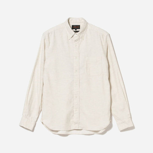 SOLID FLANNEL SHIRT - OFF WHITE
