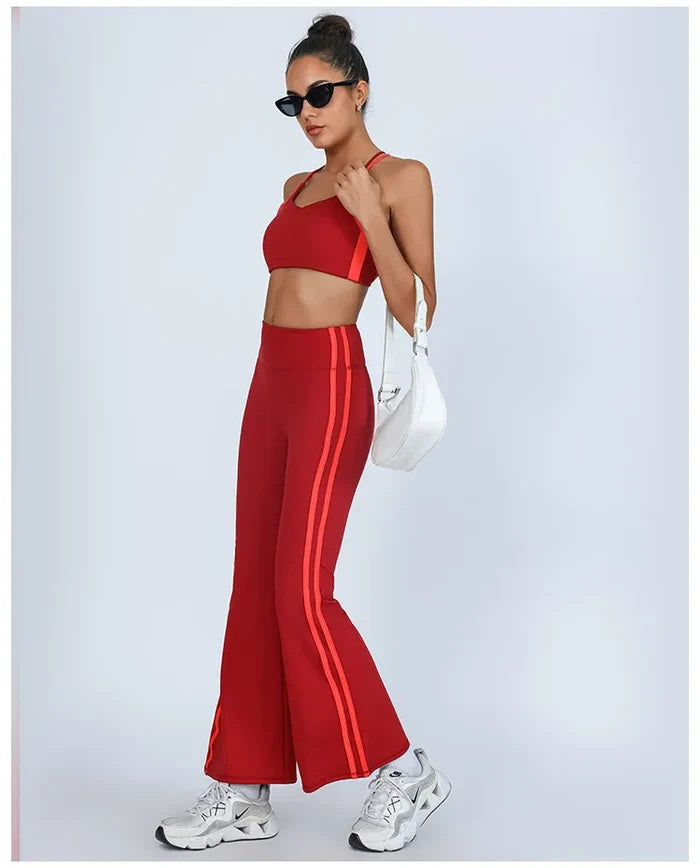 SPARK Color Blocking Criss-cross Back Yoga Two-piece Set PBD70