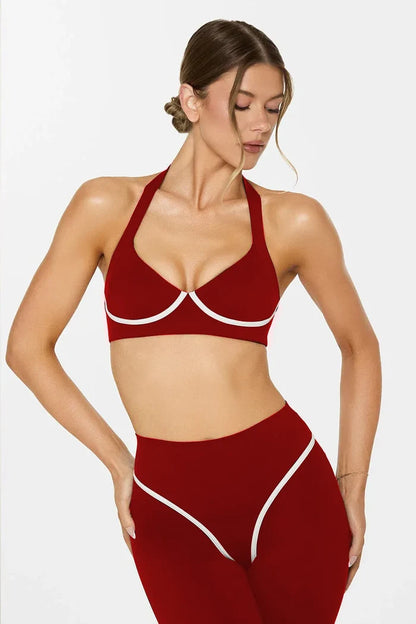 SPARK Halter Neck Shockproof Yoga Bra For Women FNK25156
