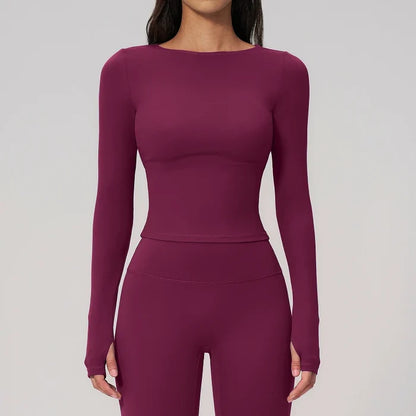 SPARK Summer Buttery-Soft Brushed Yoga Fitness Long Sleeve Yoga Top ZC2551