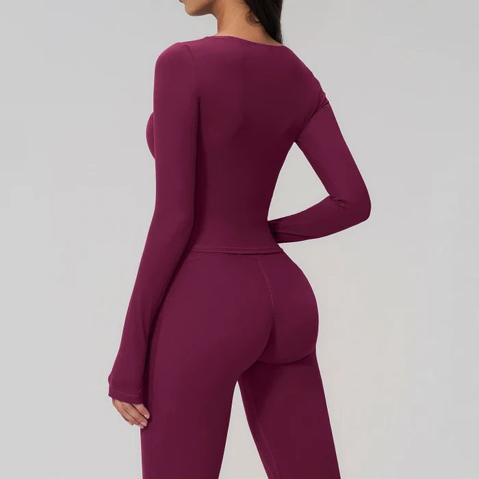 SPARK Summer Buttery-Soft Brushed Yoga Fitness Long Sleeve Yoga Top ZC2551