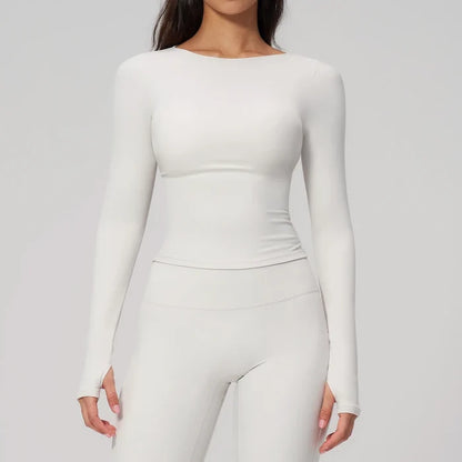 SPARK Summer Buttery-Soft Brushed Yoga Fitness Long Sleeve Yoga Top ZC2551