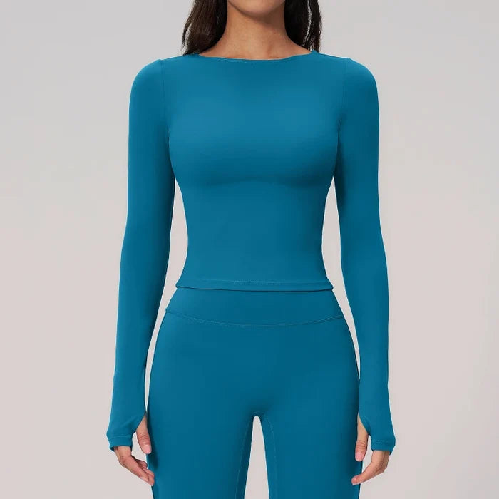 SPARK Summer Buttery-Soft Brushed Yoga Fitness Long Sleeve Yoga Top ZC2551