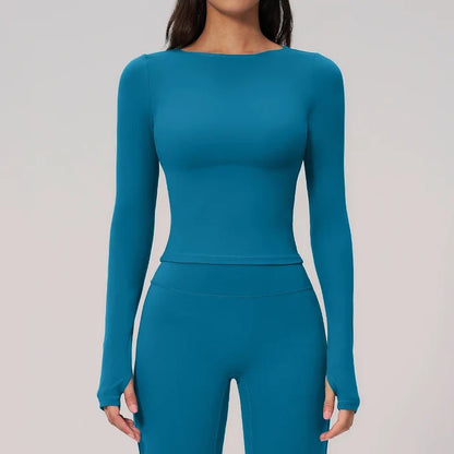 SPARK Summer Buttery-Soft Brushed Yoga Fitness Long Sleeve Yoga Top ZC2551