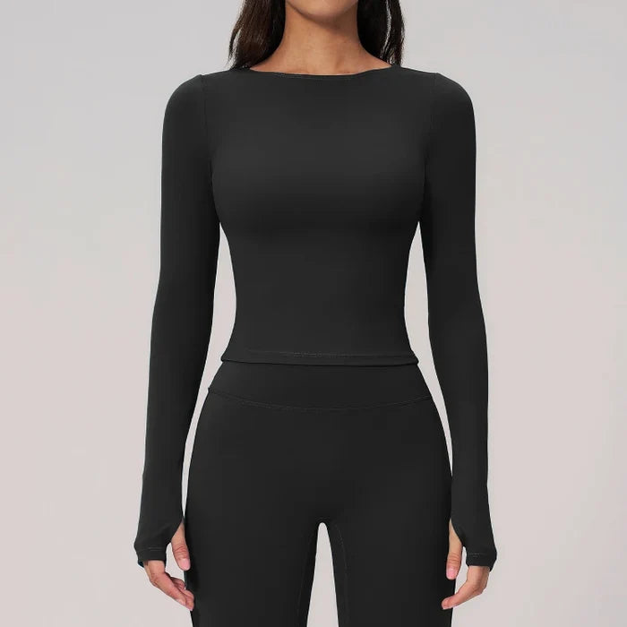 SPARK Summer Buttery-Soft Brushed Yoga Fitness Long Sleeve Yoga Top ZC2551