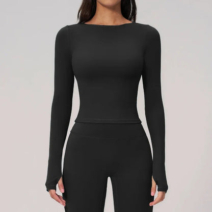 SPARK Summer Buttery-Soft Brushed Yoga Fitness Long Sleeve Yoga Top ZC2551