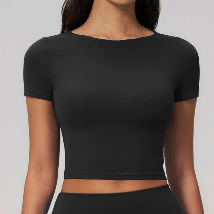 SPARK Women's Buttery-Soft Brushed Athletic Yoga Short Sleeve Top ZC2551