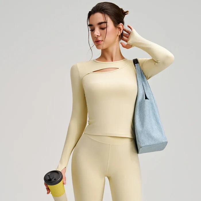SPARK Women's Front Cut-Out Long Sleeve Top RQ557