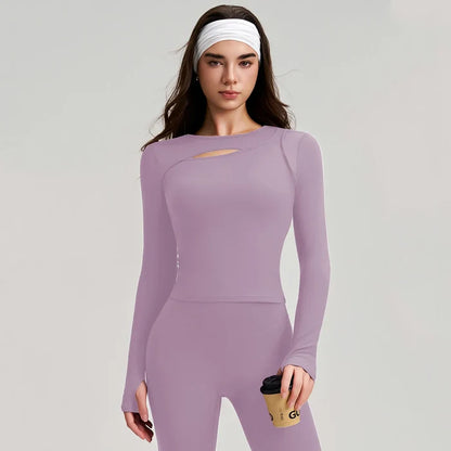 SPARK Women's Front Cut-Out Long Sleeve Top RQ557