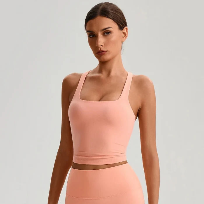 SPARK Women’s Square Neck Racerback Yoga Fitness Tank Top LQ2208