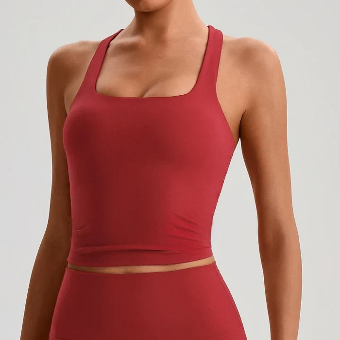 SPARK Women’s Square Neck Racerback Yoga Fitness Tank Top LQ2208