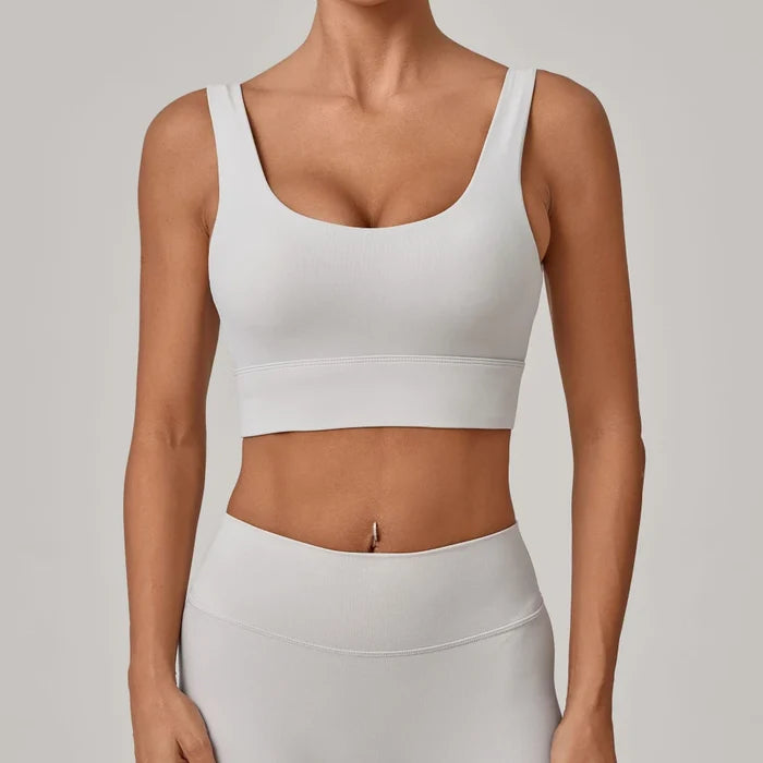 SPARK Women's Wide Hem High Support Open Back Yoga Bra QS25010