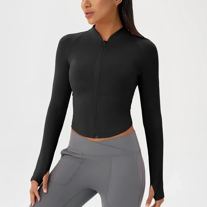 SPARK Yoga Jacket Stand Collar Tops For Women YEL52567