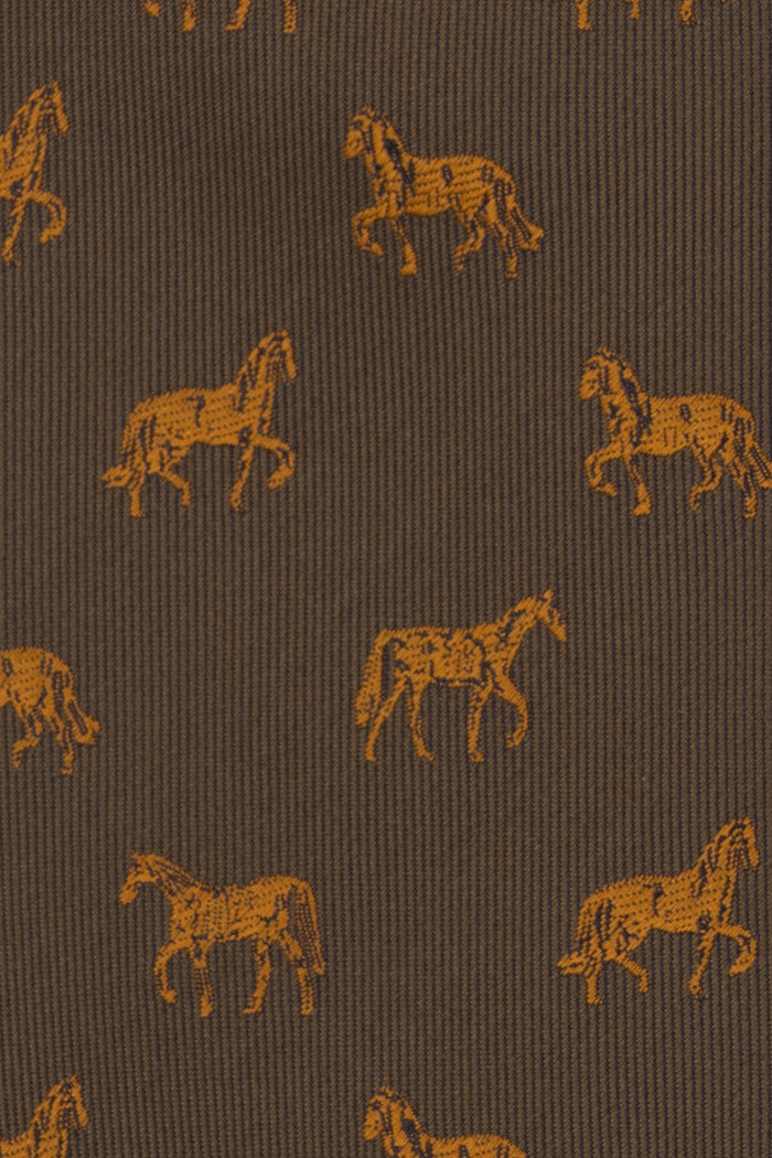 Stallion Deep Green tie with striking stallion print, perfect for weddings, formal events, and office wear.