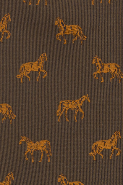 Stallion Deep Green tie with striking stallion print, perfect for weddings, formal events, and office wear.
