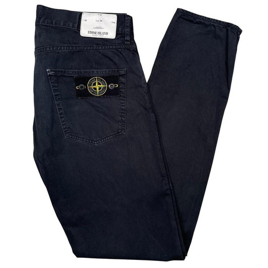Stone Island AW 2018 Black Slim Fit Cotton Trousers