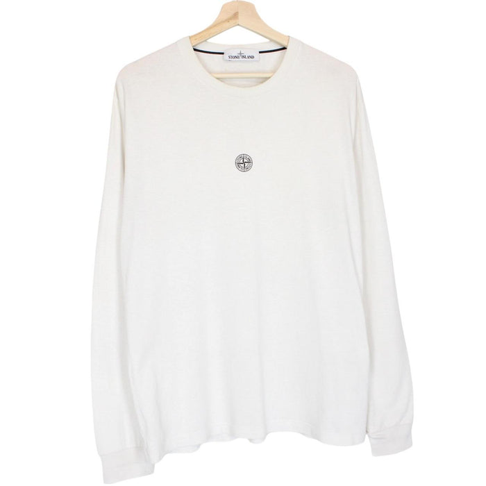 Stone Island AW 2021 White Long Sleeve Compass T-Shirt