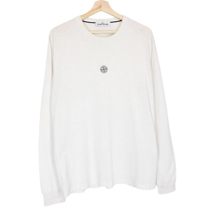 Stone Island AW 2021 White Long Sleeve Compass T-Shirt