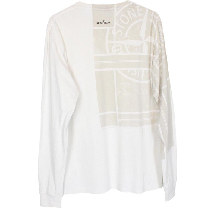 Stone Island AW 2021 White Long Sleeve Compass T-Shirt