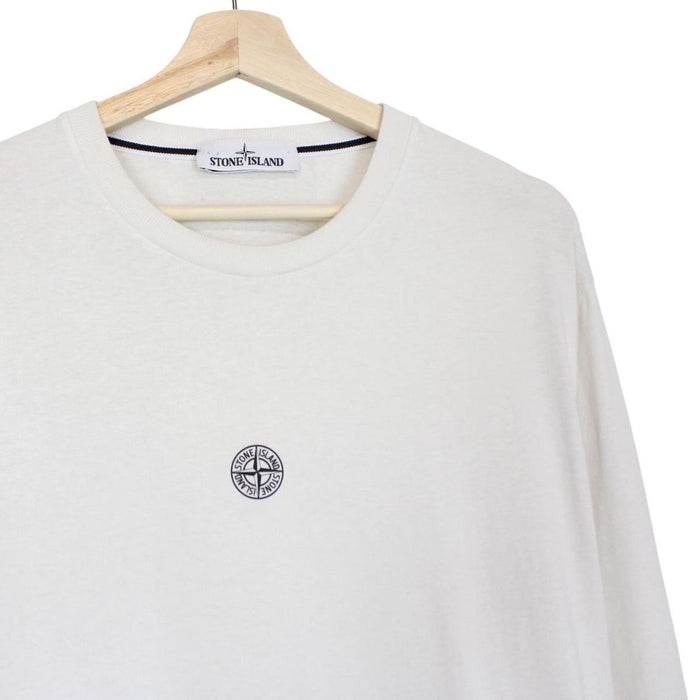 Stone Island AW 2021 White Long Sleeve Compass T-Shirt
