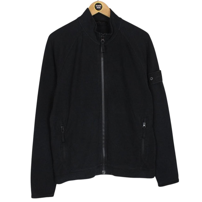 Stone Island Ghost AW 2017 Black Full Zip Resin Cotton Sweatshirt Jumper