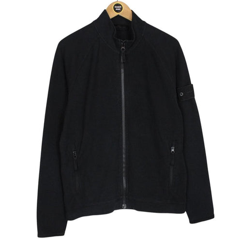 Stone Island Ghost AW 2017 Black Full Zip Resin Cotton Sweatshirt Jumper