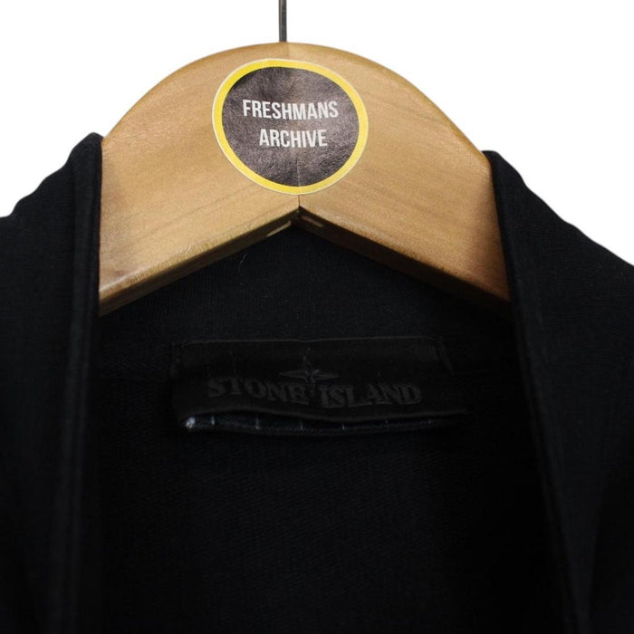 Stone Island Ghost AW 2017 Black Full Zip Resin Cotton Sweatshirt Jumper