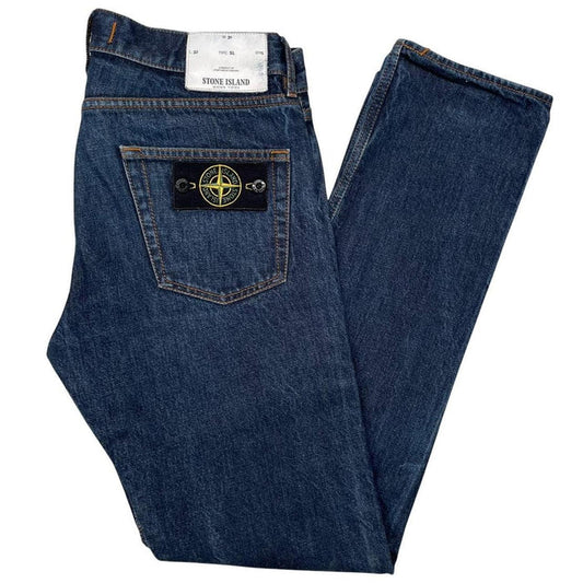 Stone Island Navy Blue Slim Fit Denim Jeans