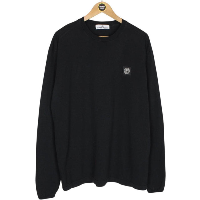 Stone Island SS 2022 Black Long Sleeve Compass T-Shirt