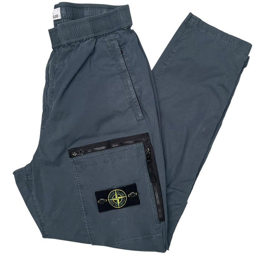 Stone Island SS 2022 Blue RE-T Fit Cargo Trousers