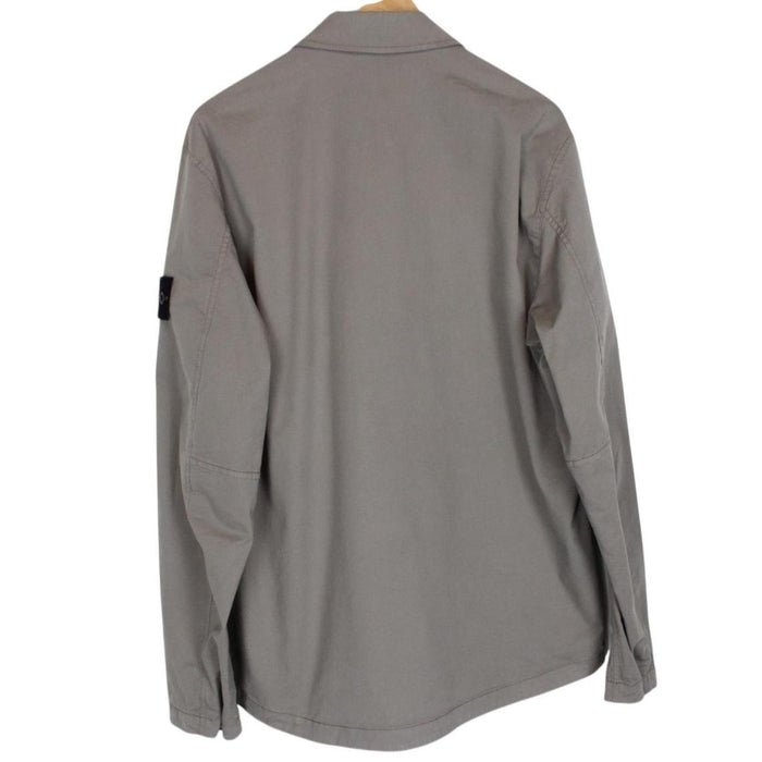 Stone Island SS 2024 Grey Full Zip Cotton Overshirt Jacket