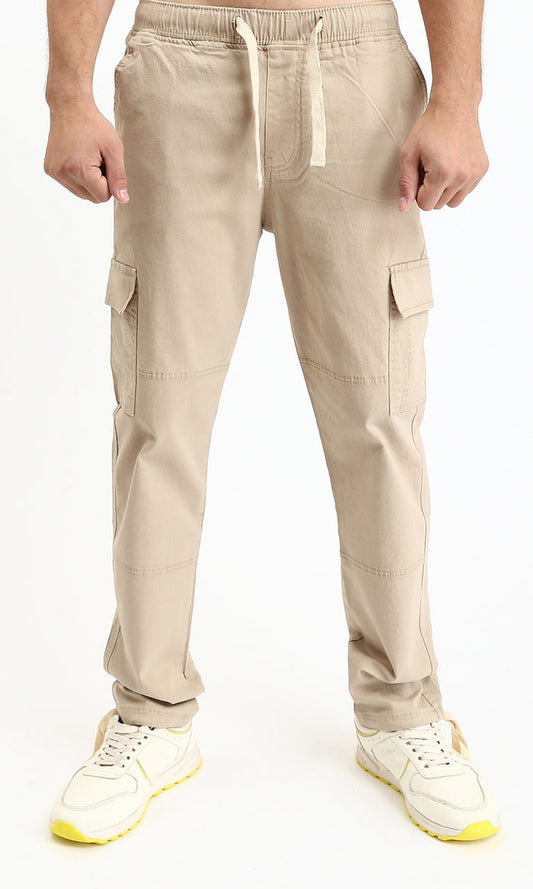 Stone Utility Drawstring Cargo Trousers - 0192460