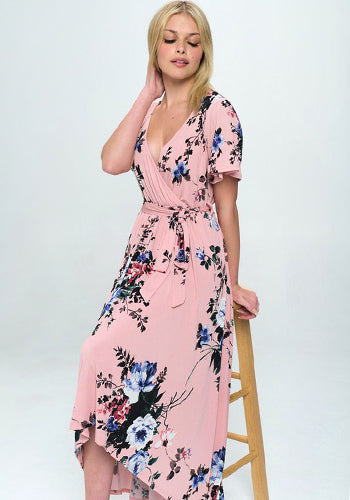 Summer in Spain Hi Lo Dress in Pink