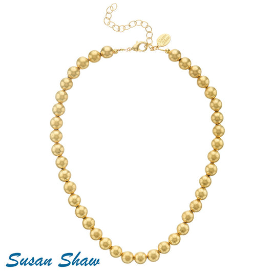 Susan Shaw Mini Margaret Gold Bead Necklace